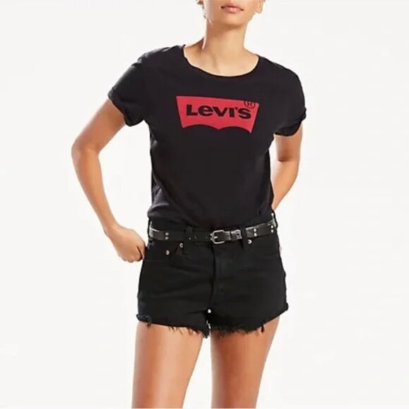Women's Levi's Logo perfect Black tee - Picture 1 of 7